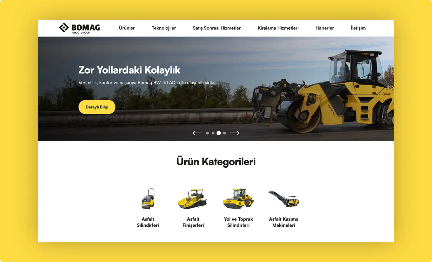 Bomag Türkiye<br>Website Website Ekran Görüntüsü